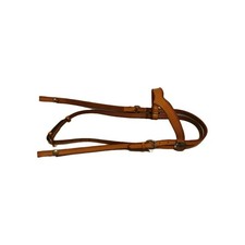 Westerntrense Kopfstück  mit V - Stirnriemen, Leder hell, silbernen Cancha Neu