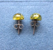 Bernsteinohrstecker Halb Kugel