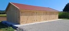   Garage Holzgarage Holzhalle 12m x 7,5m Satteldach Spitzdach 4 Tore Holz