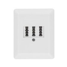 TAE Dose Telefondose Aufputz NFF 2x Telefon 1x Nebenstelle Weiß Aufputzdose