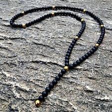 Halskette Perlenkette Onyx