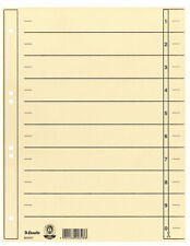 Esselte Karton Trennblätter DIN A4 Überbreite chamois 100 Trennblätter