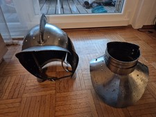 Eisensturmhaube mit Halsberge im Stil um 16 Jhd, gut geölt