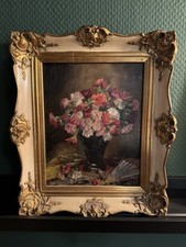 Ölgemälde, Blumenstrauß in Vase. L. Van Aerschodt, 1935 Niederlande