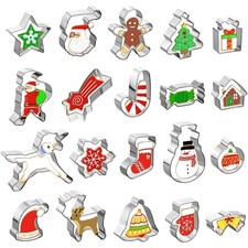 20 TLG Ausstechformen Weihnachten Edelstahl Ausstecher Set für Keks, Plätzche...