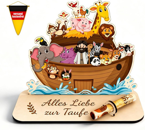 Holz taufgeschenk arche noah - taufgeschenk,