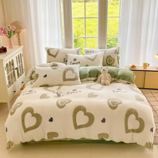 Plüsch Bettbezug mit Cartoon-Muster DoppelseitigDick Warm Antistatisch Waschbar