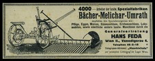 Alte Reklame 1921 Bächer-Melichar-Umrath Pflüge Eggen Walzen Wien Landwirt Bauer
