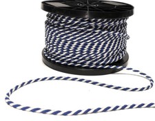 0,35€/m) Kordel 100m x 4mm Blau - Weiß Drehkordel XXL - Rolle Kordelband Schnur