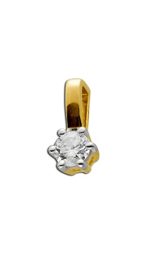 Diamant anhänger gelbgold - anhänger, 585