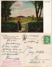 Künstlerkarte Otto H. Engel "Der Blick ins Weite" 1927   mit Stempel Hannover