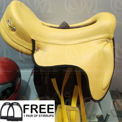 Gelber endurance pferdesattel - gelber,