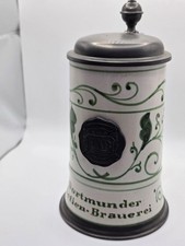 DAB Bierkrug – Dortmunder Actien-Brauerei – handbemalt – mit Zinndeckel – Sahm