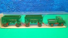 E09 Wiking 1:87 H0 29404 Unimog U 1500 mit 2 Kohlenanhängern OVP TOP