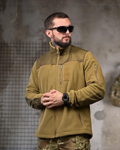 Tactical coyote fleece jacket - tactical,