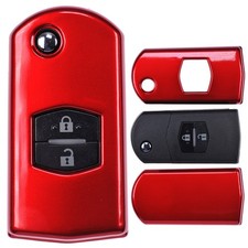 Klapp Schlüssel Cover Hülle Rot für Mazda Funk Fernbedienung Blende Key FOB