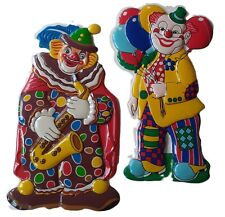 2 Figuren, Karneval, Clown, aus Plastik, zum aufhängen
