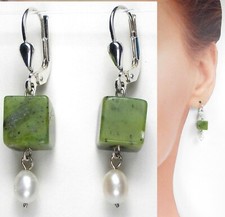 Jade Ohrringe Jadeit, Perle