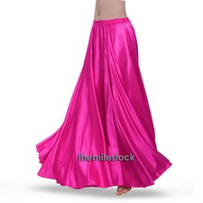 TMS Fuchsia Satin Vollkreisrock Bauchtanz Tribal Jupe Rock Flamenco Lang