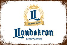 Blechschild LANDSKRON BIER BEER 30 x 20 cm Metallschild Retro Vintage (0341504)