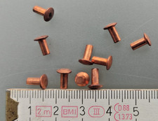 Kupfer Nieten Linsenkopf Vollnieten 3 x 6 mm, 10 Stück