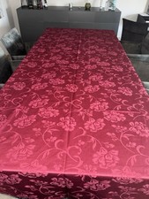 TCM Tchibo große Tischdecke Blumen edel dunkelrot ca 270 x 150 cm