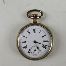 Markenlos Ankerwerk Spiral Breguet 15 Steine Taschenuhr läuft 800er SilberW-3524