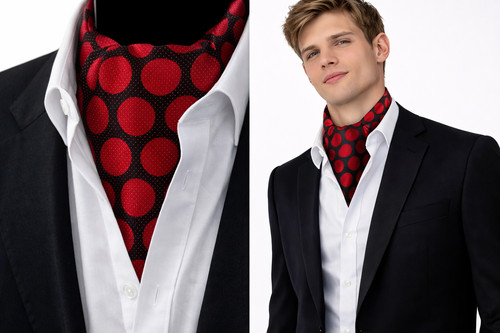 Herren cravat ascot polka dot - cravat,