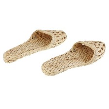 1 Paar handgefertigte Stroh Rattan gestrickte Hausschuhe Sandalen Radom Schiff