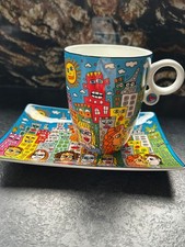 James Rizzi  Pop Art Tasse mit Untertasse SUMMER IN THE CITY 350ml Goebel