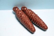 2 ALTES  GEWICHT FÜR KUCKUCKSUHR  TANNENZAPFEN BRAUN