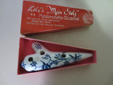 Antike Okarina Porzellan Teichert Werke Meissen Zwiebelmuster 1930 in OK