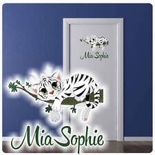 Türaufkleber Tiger Katze Name Wunschname Digitaldruck Wandtattoo Türtattoo DT076