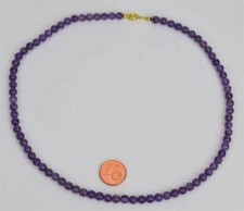 Amethyst Kette, gleichmäßig kräftige Farbe, Perlen 5mm, Länge ca. 42cm