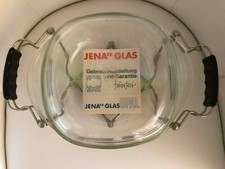 Vintage 60er JENA Jenaer Glas Schott OPAL feuerfest Auflaufform Halterung Retro 