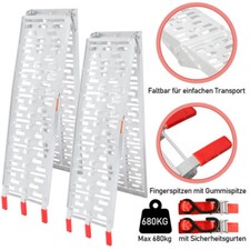 2x Auffahrrampe Alu Verladerampe max. 680kg Auffahrschiene Klappbar PKW Motorrad