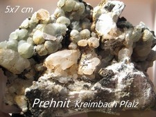 große Stufe mit sehr gut kristallisierten Prehniten etc auf 5x7 cm aus der Pfalz