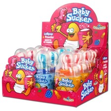 (28,59€/1kg) Baby Sucker, Brausepulver und Lutscher zum Dippen, 12 Stück