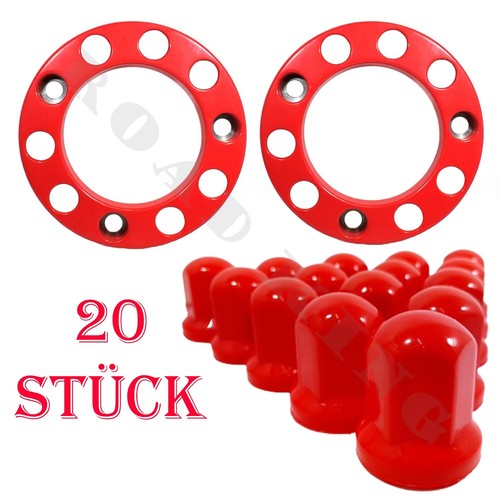Radbolzenabdeckung 5 rot - 2x, 22,5