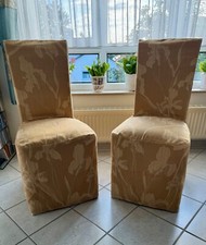 Stuhlhussen/ -bezüge, 2 Stück, hochwert. Deko-Stoff, v. Dekorateur angefertigt