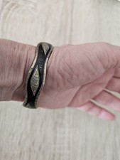 damen silber armband 875 mit schwarze Gravur 