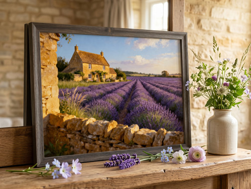 Cotswold lavendel feld - feld, druck