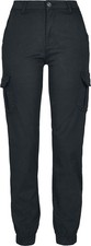 Urban Classics Cargohose Damen Ladies High Waist Cargo Pants schwarz