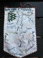 Wimpel Fußball 1974 DFB Finale München Mit Original Unterschriften