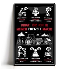 Blechschild 20x30cm Traktor Freizeit Tafeloptik Kreide Landwirt Bauer Humor Deko