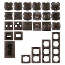 Kopp PARIS palisander braun UP Antenne Dimmer Rahmen Schalter Steckdose Taster