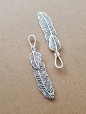 2 x Große Feder Anhänger ♥