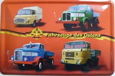 Blechschild Schild 20x30cm - Fahrzeuge des Ostens Barkas B1000 IFA W50 S4000 DDR
