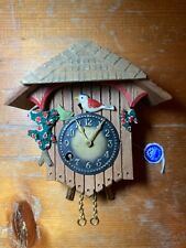 Original Wintermantel Schwarzwälder Miniatur Uhr "Vogerl" 8 Tage Uhrwerk