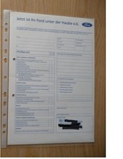 Service Nachweis Checkliste,  Oldtimer, Checkliste Service für Ford Stempel